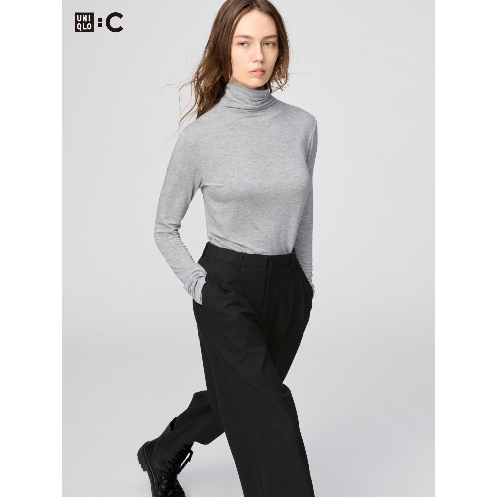 Uniqlo UlTra Warm HeaTTech Cashmere Blend TurTle Neck T Long Sleeve