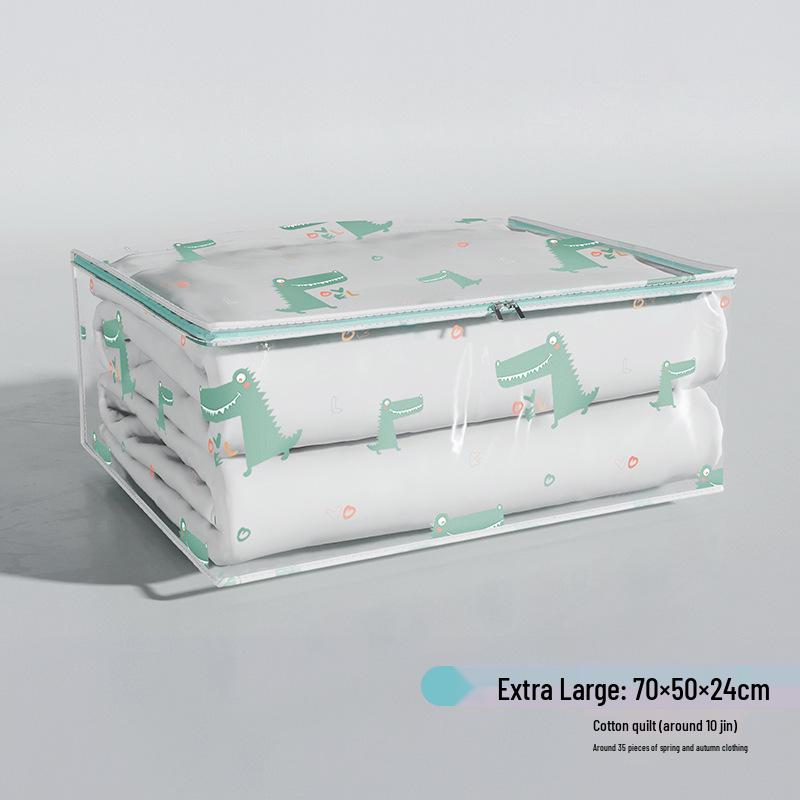 3D Crocodile Print Cotton Quilt Storage Bag - Large, Dustproof, Thickened Design