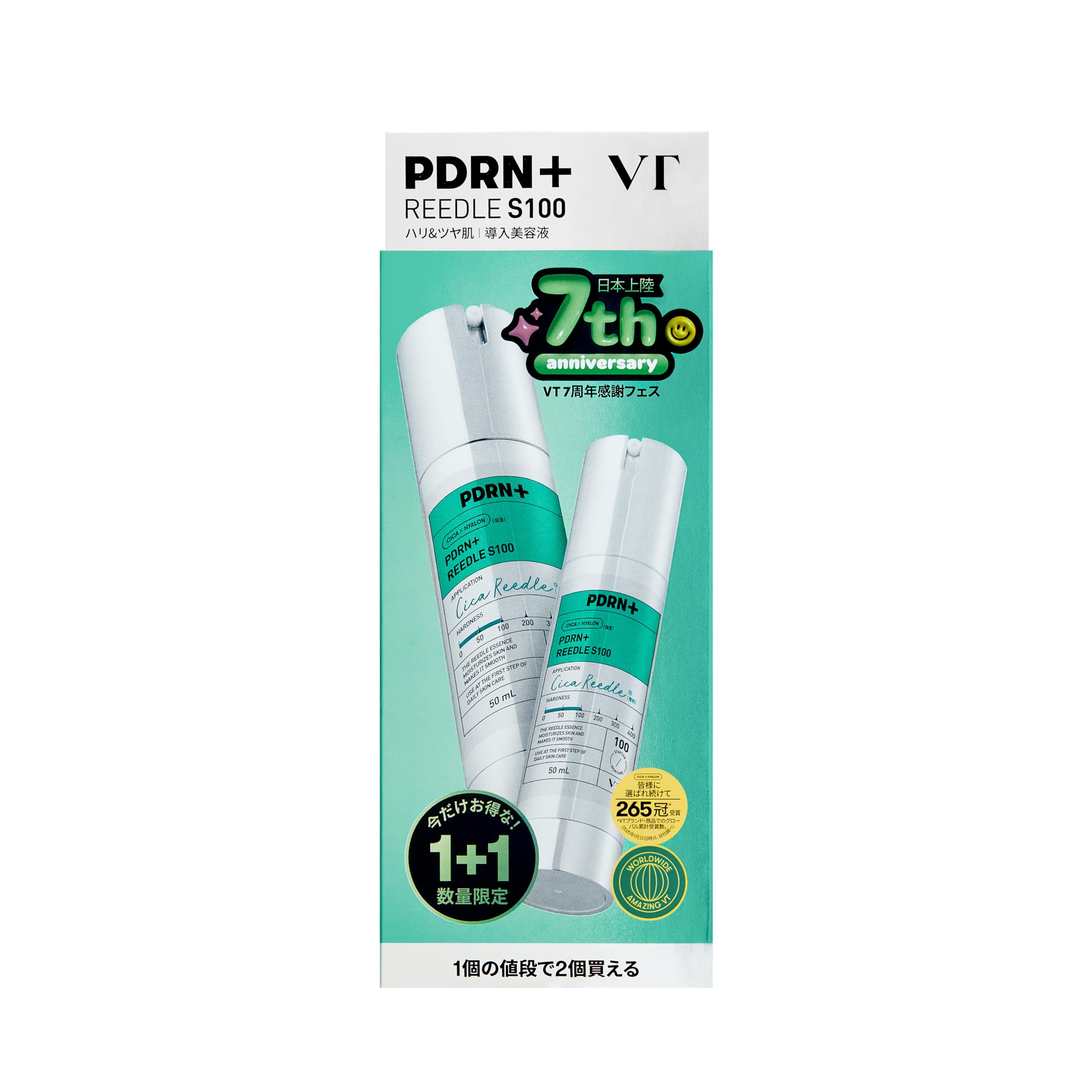 

VTCOSMETICS (V T Cosmetics) [1+1] PDRN+ Needle Shot 100 Pore-Firming Skincare Serum, Needle Shot, Needle Serum