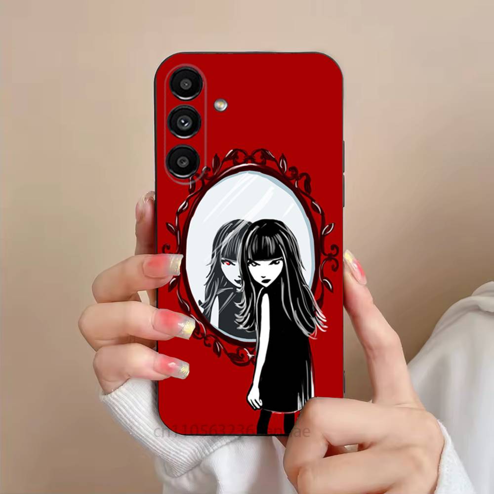 Comics Emily The Strange Phone Case For Samsung S25,24,21,22,23,S30,Ultra,S20,Plus,Fe,Lite,Note,S10,S9,Black Soft Shell
