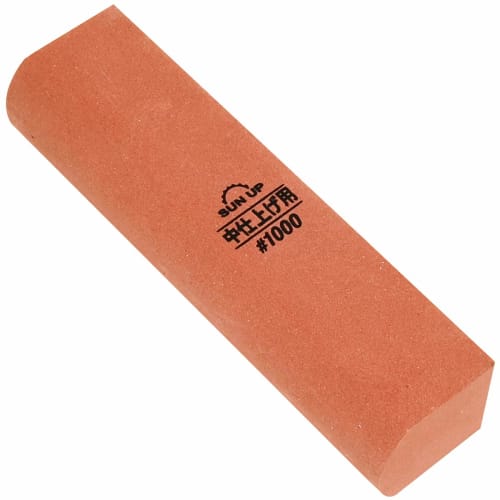 

KONYO SUN UP Sickle Whetstone, Semi-Round, No. 13, Finishing Grade, #1000, Dimensions: 3cm Deep x 13.5cm High x 3.5cm Wide