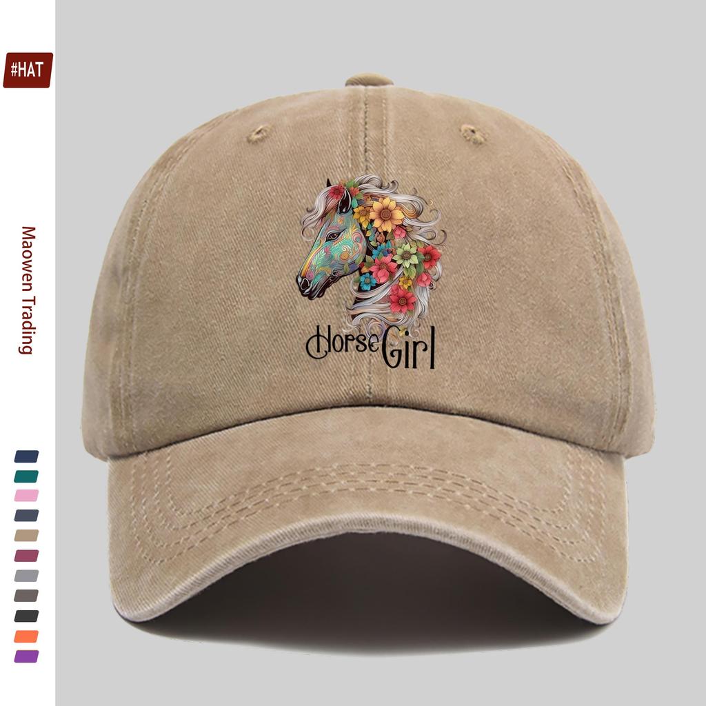 pc pcs Horse Floral Print Trucker Hat Suitable for Dating Outdoor Sports Beach Vacations Fishing Cycling Parties Adju
