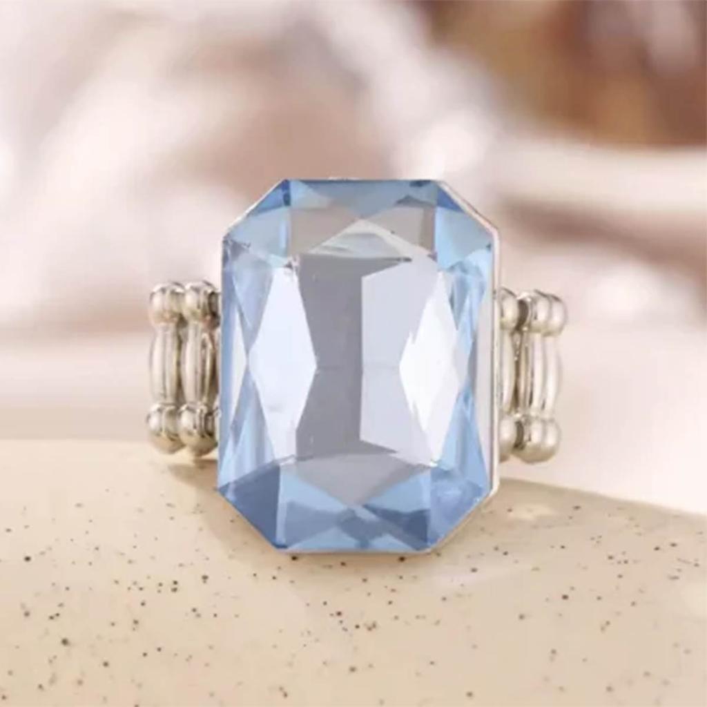 Personality Elegant 7 Colors Big Ring For Women Big Resin Stone Fashion Elastic Stretch Finger Rings Christmas Jewelry