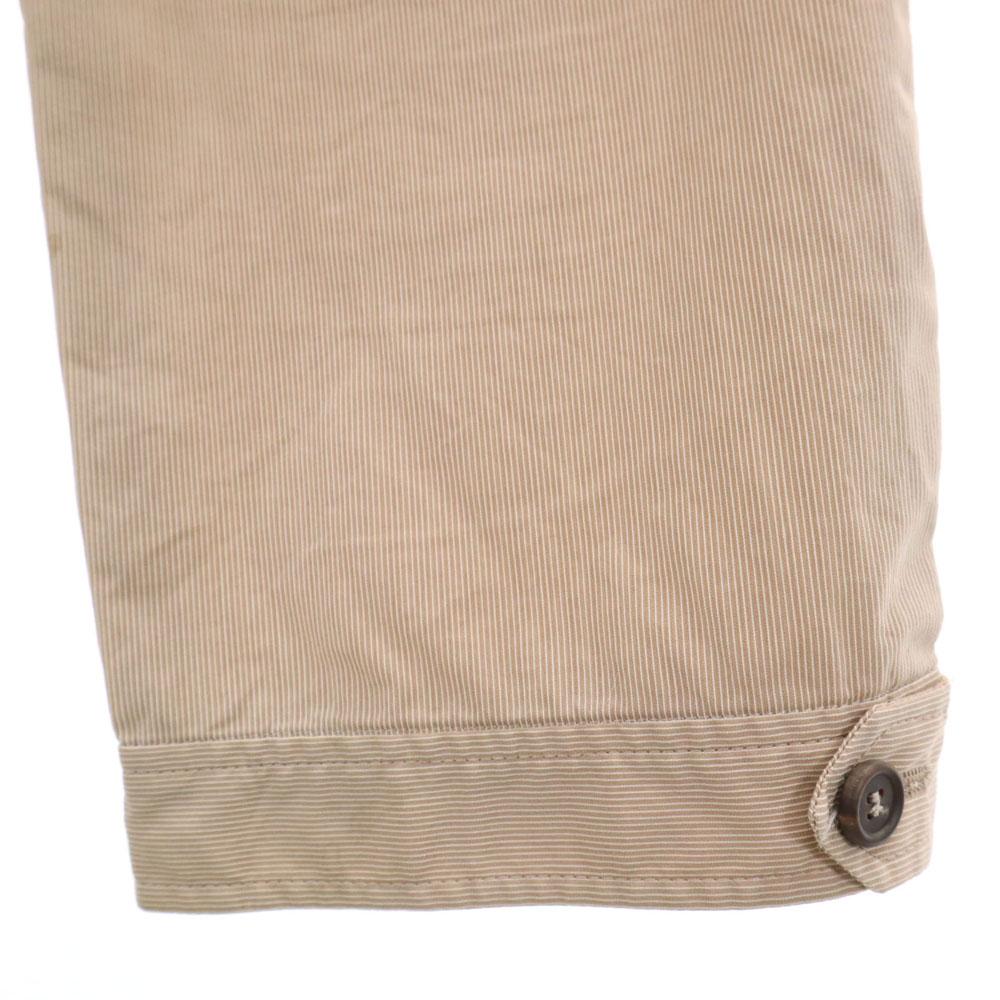 Prada Made In Italy Striped Pattern Cropped Pants 42S Beige Women Used