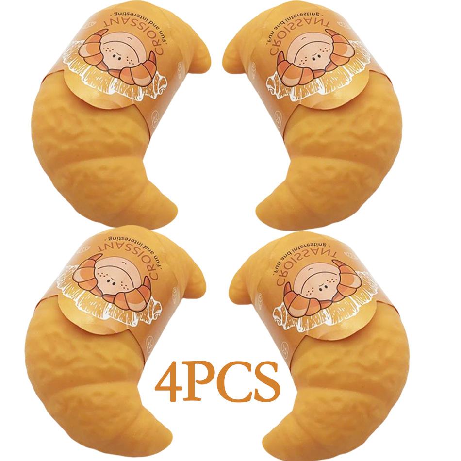 Kawaii Croissant Squeeze Toy Simulated Bread Squishy Slow Rising Stress Relief Fidget Food Shaped Anti-Anxiety Decompression Toy