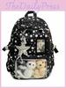 Cute Star Theme Lightweight Nylon Backpack For Middle School Students With Laptop