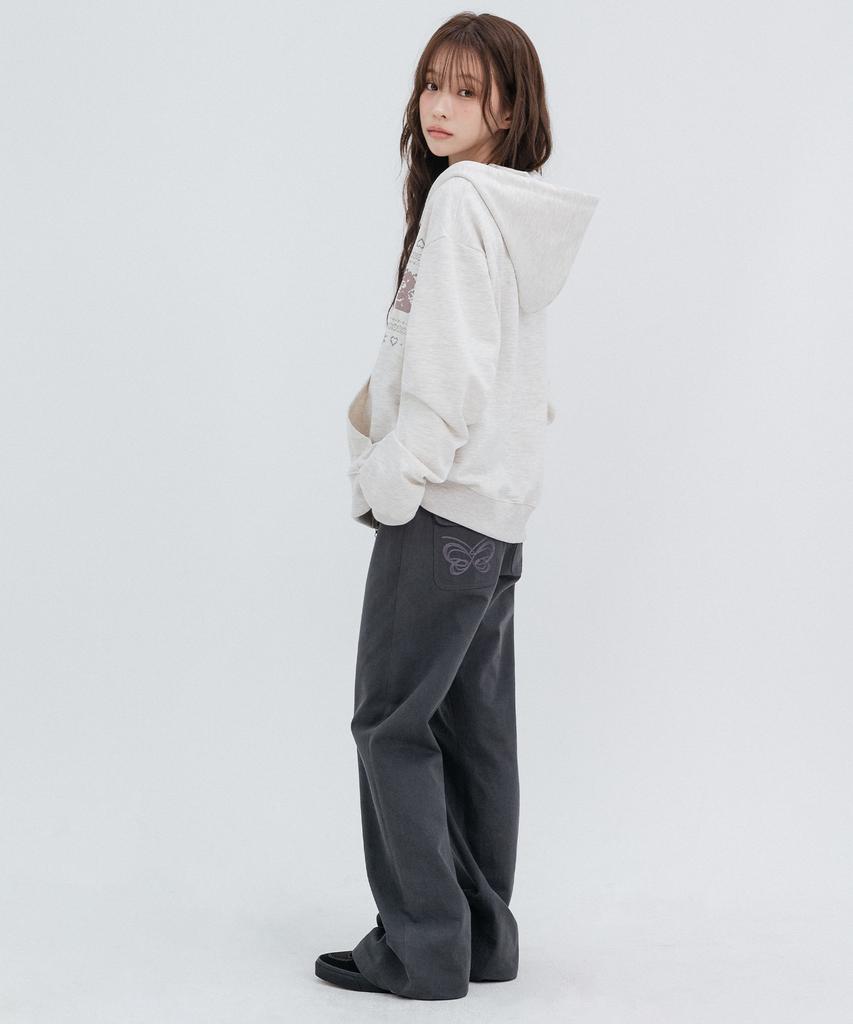 HIGH SCHOOL DISCO Two-Button Pocket Bootcut Pants_Charcoal