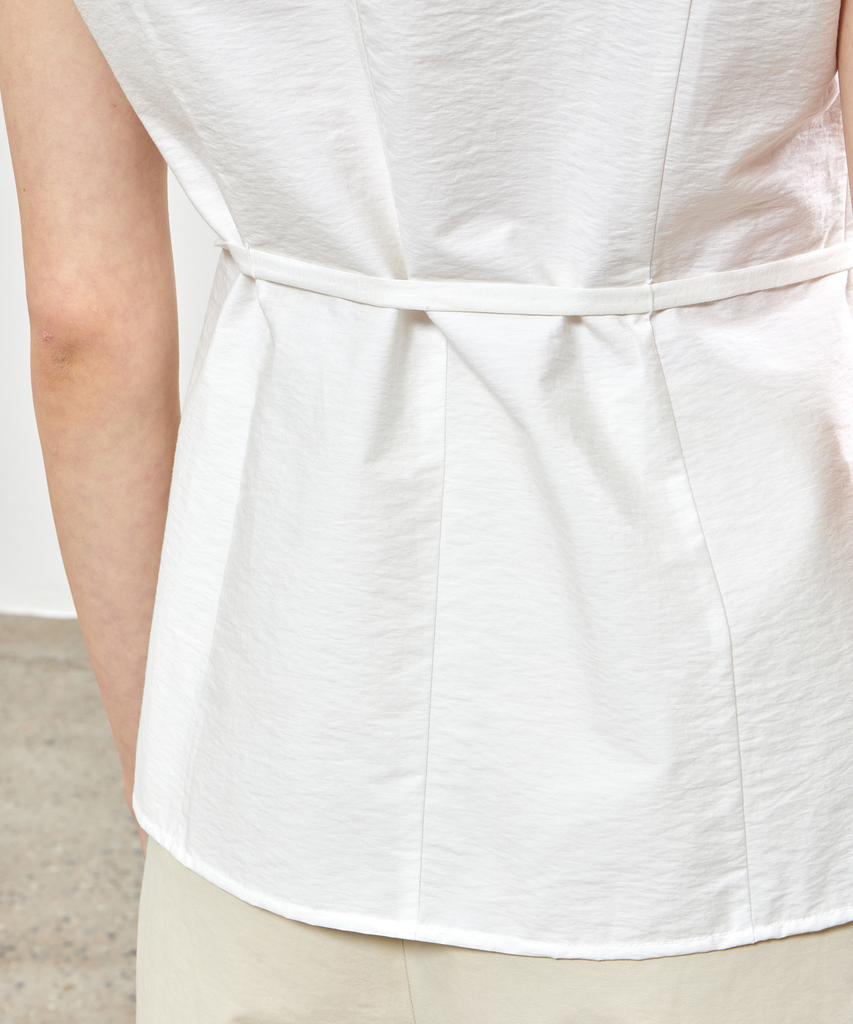 NOTIA Boat Neck Cap-Sleeve Blouse - Ivory