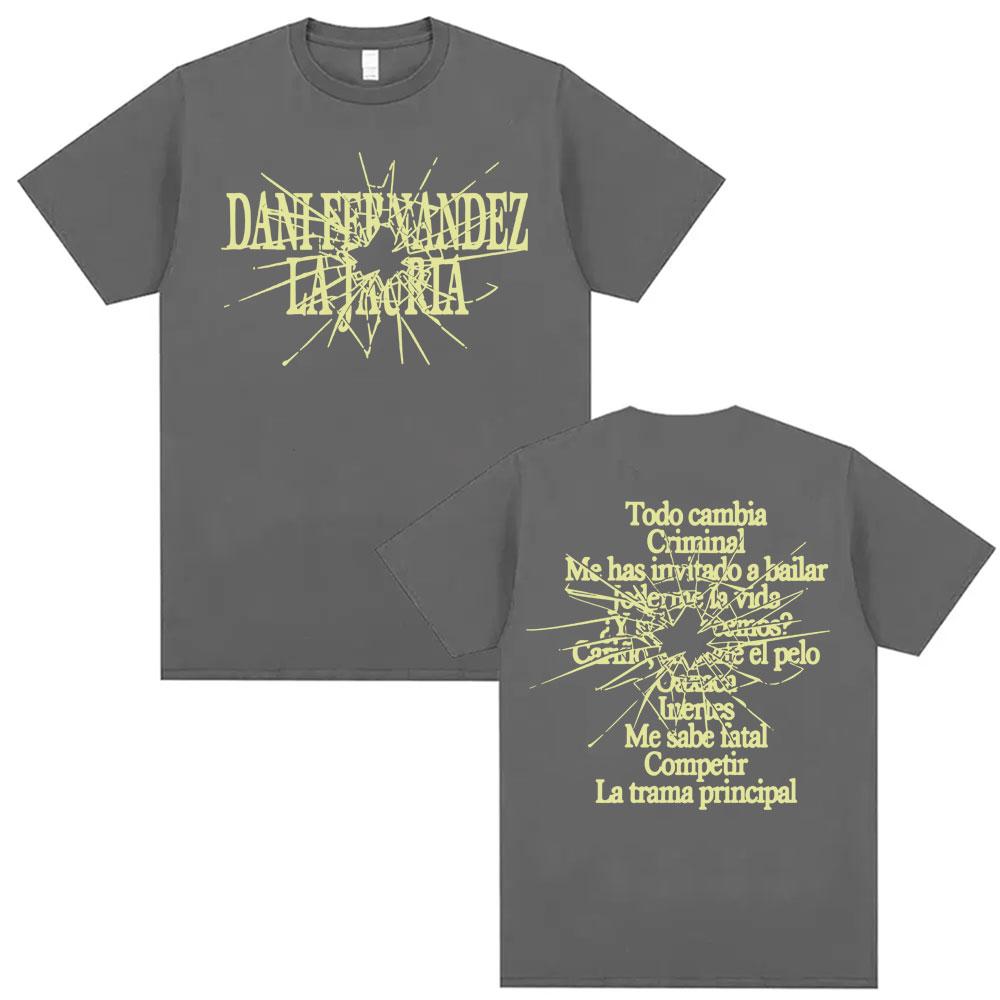Singer Dani Fernandez Album Letters Print T Shirt Mens Clothing Summer Hip Hop Punk T Shirts Cotton ONeck Oversized Tshirts