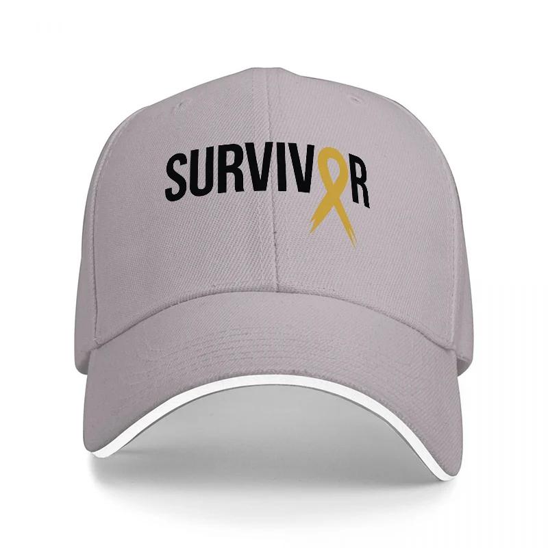 Survivor Yellow Ribbon Baseball Cap Black Adjustable Hat Cancer Awareness Support Symbol Men Women Unisex