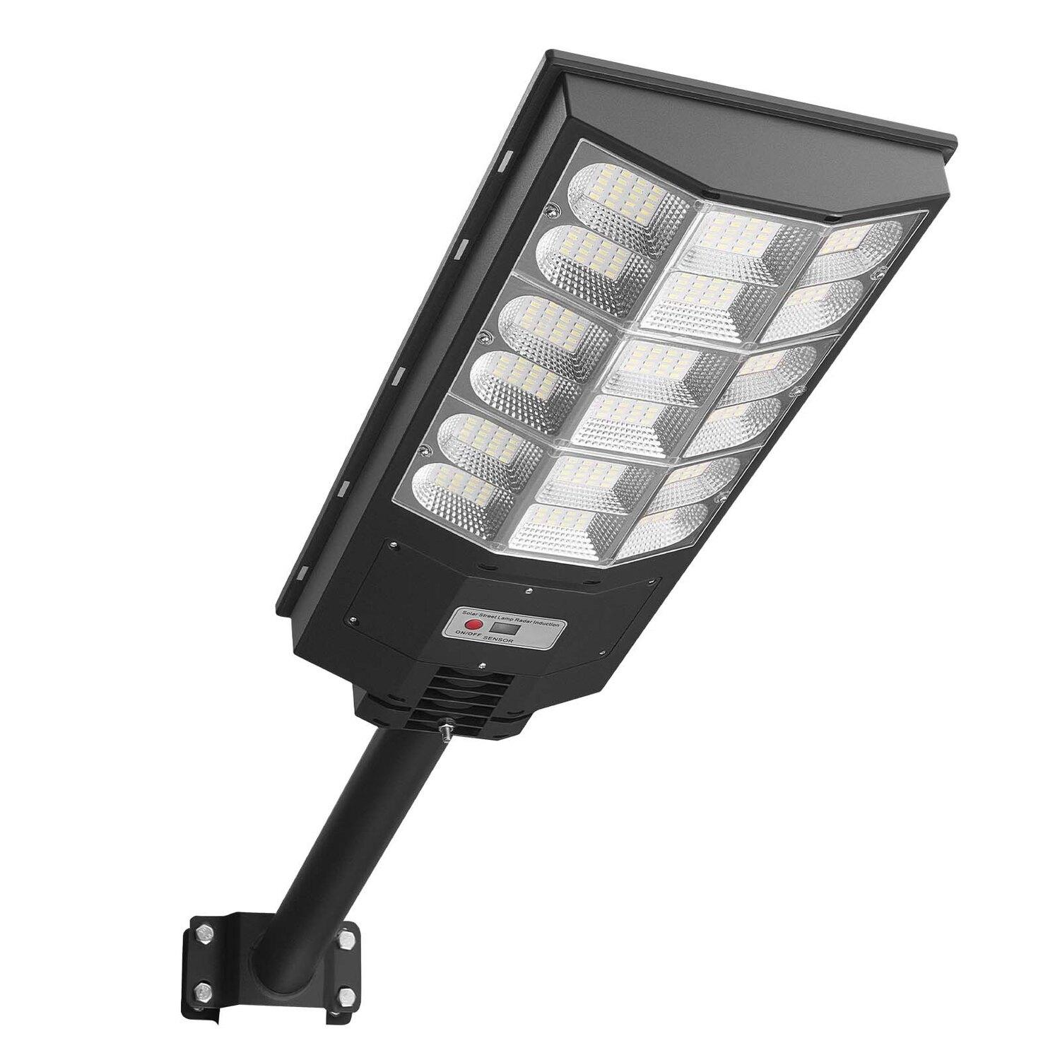 Éclairage Public Solaire 12000W Extérieur, 900000LM, Éclairage de Parking Commercial Crépuscule à l'Aube, Lampe de Sécurité LED Projecteur avec Capteur de Mouvement, Étanche IP65