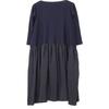 DANIELA GREGIS Navy wool silk boat neck gauze one-piece dress Not written blackUsed