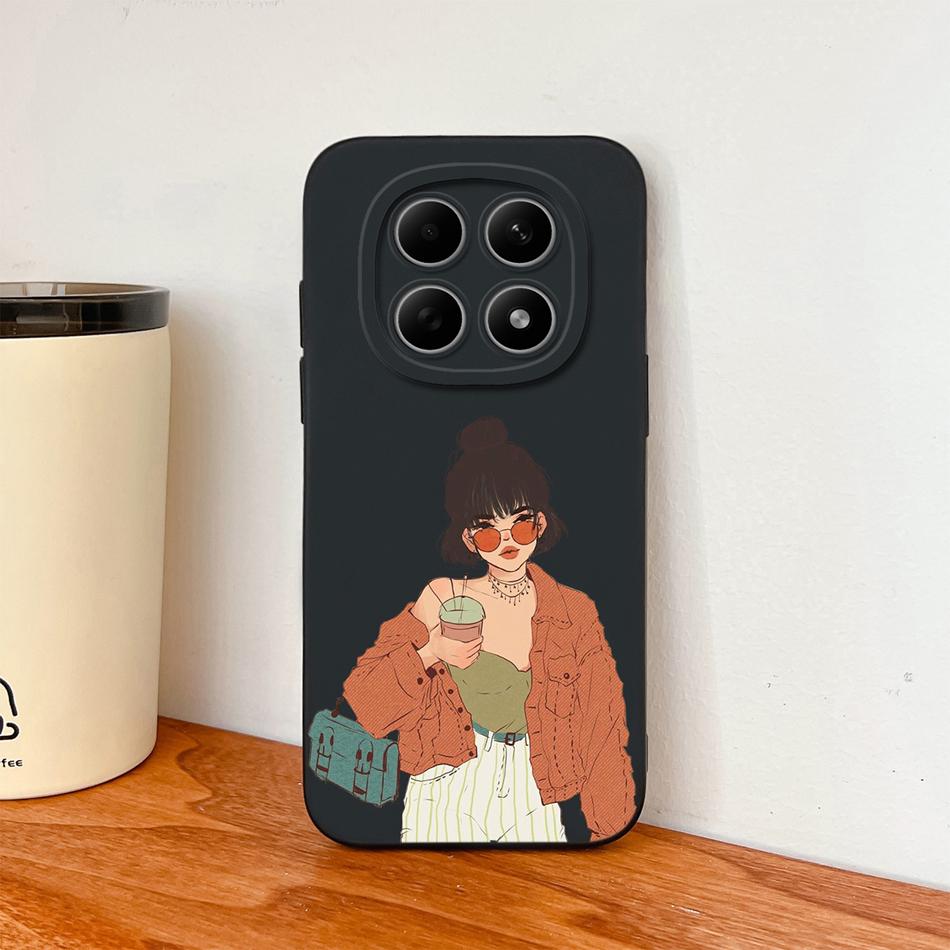 Cartoon Dinosaur Case For Poco M8 Pro 5G Back Cover For Poco M 8 Camera Lens Protection Soft Liquid Silicone Phone Protectors