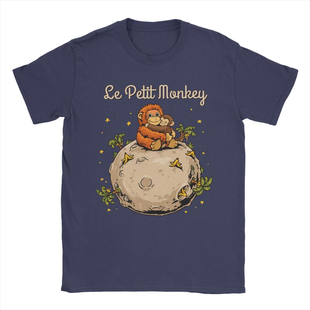 Cartoon Punch Monkey und OranMama T-Shirt Unisex Damen Reine Baumwolle Freizeit-T-Shirts Kurzarm Oberteile Übergröße