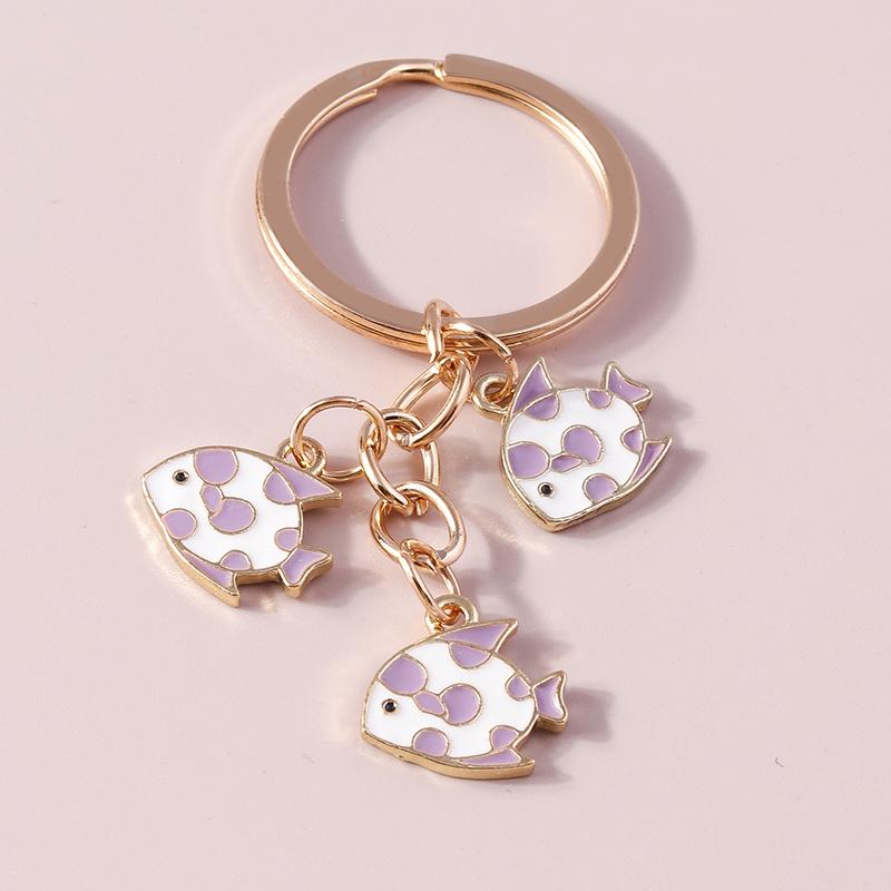 Cute Enamel Animal Bee Keychain Unicorn Key Ring Pendants for Women Girls Handbag Decor DIY Handmade Jewelry Gift