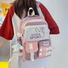 Backpack for Middle School Students, Korean Style Trendy Color-blocking Backpack
