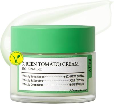 FULLY Green Tomato Cream 90ml, Soothing, Nourishing, Revitalizing, Moisturizing, Korean Cosmetics, Kbeauty, Sample