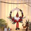 Christmas Decoration Wreath Santa Claus Door Hanger Rustic Burlap Faux Berry Garland with English Lettering Holiday Home Decor