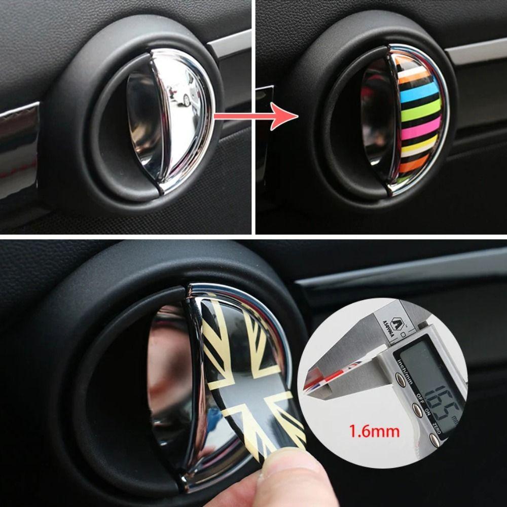 2PCS ABS Car Door Handles Sticker National Flag Round Car Door Handles Decor Multicolor Car Decals for BMW MINI
