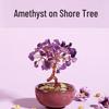 Citrine Money Tree with Agate Base - Fortune-Attracting Ornament for Home or Office