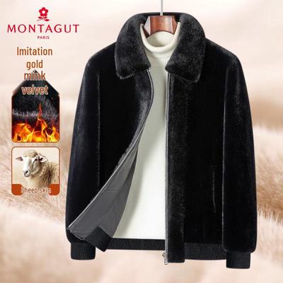 MONTAGUT Herren-Jacke aus warmem Schaffellleder mit Futter aus Kunstnerz