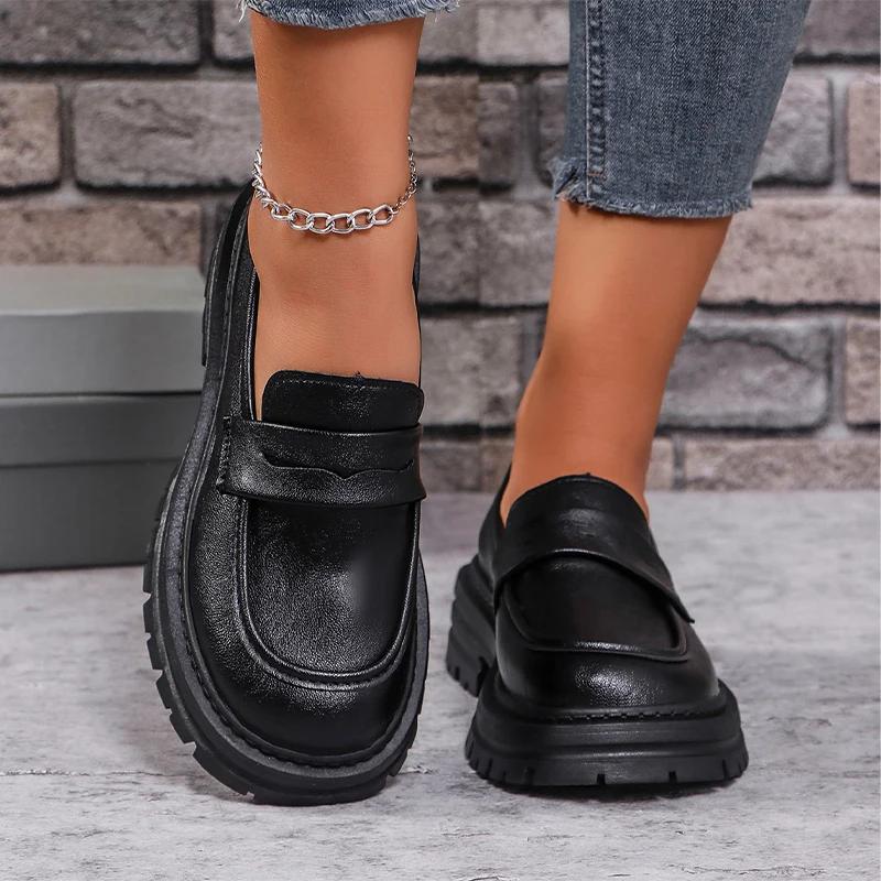 fashion Women Flats Loafers Shoes Autumn Fashion Platform Shoes 2024 New Designer Walking Casual Shoes Cozy Dress Trend Chaussures Femme