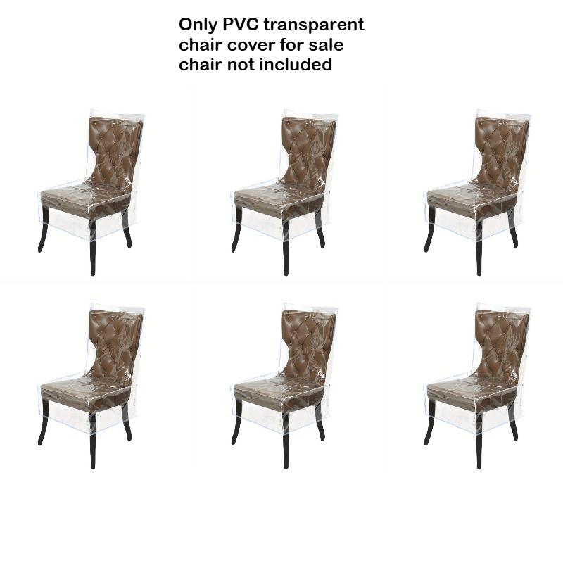 4/6/8pc Plastic Dining Chair Covers with Backrest PVC Transparent Chair Cover Quality Kitchen Protective Chair Covers Dust-Proof