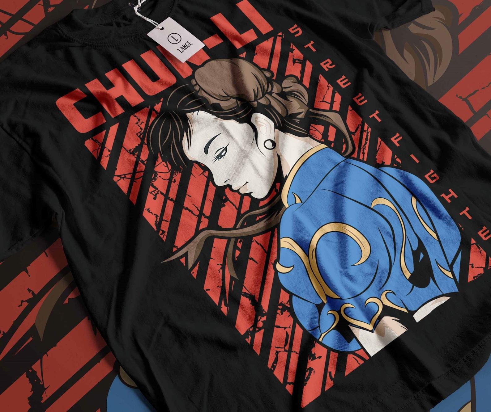 Chun Li Portrait Super Street Fighter 2 Turbo Premium Unisex T-shirt. XL