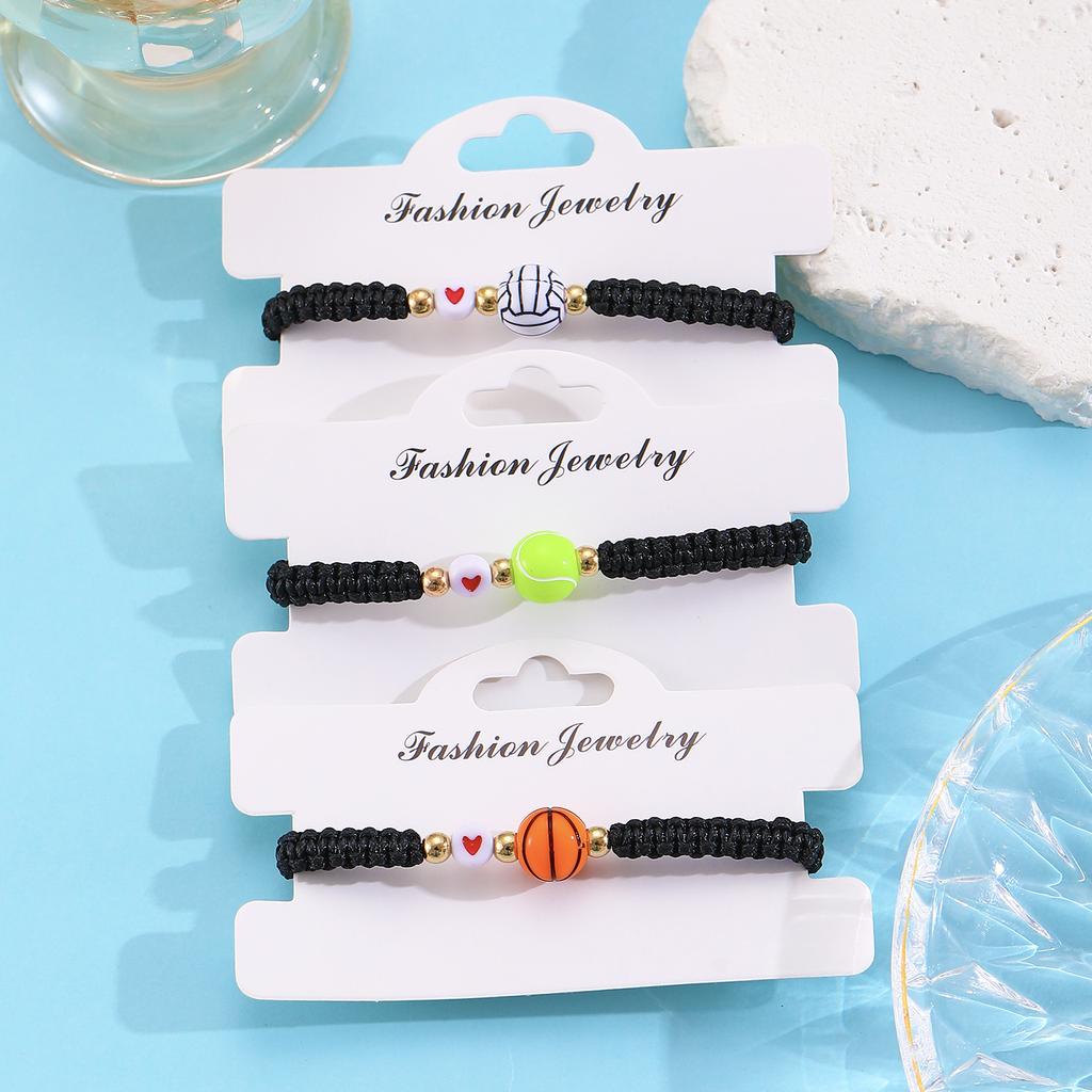 Gym Fashion Basketball Football Baseball Bracelet For Men Women Handmade Bralette Heart Beads Gift For Boyfriend Bracelets Jewelry