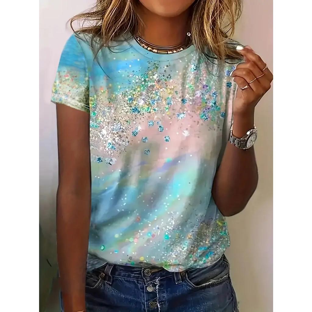 New T-shirts and cartoon printed oversized T-shirts loose summer tops 2025 fashion short-sleeved T-shirts