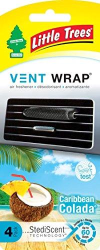 

Little Trees Освежитель воздуха Vent Wrap для автомобильных кондиционеров, срок службы 60 дней, аромат ананаса и кокоса, Caribbean Colada 52225