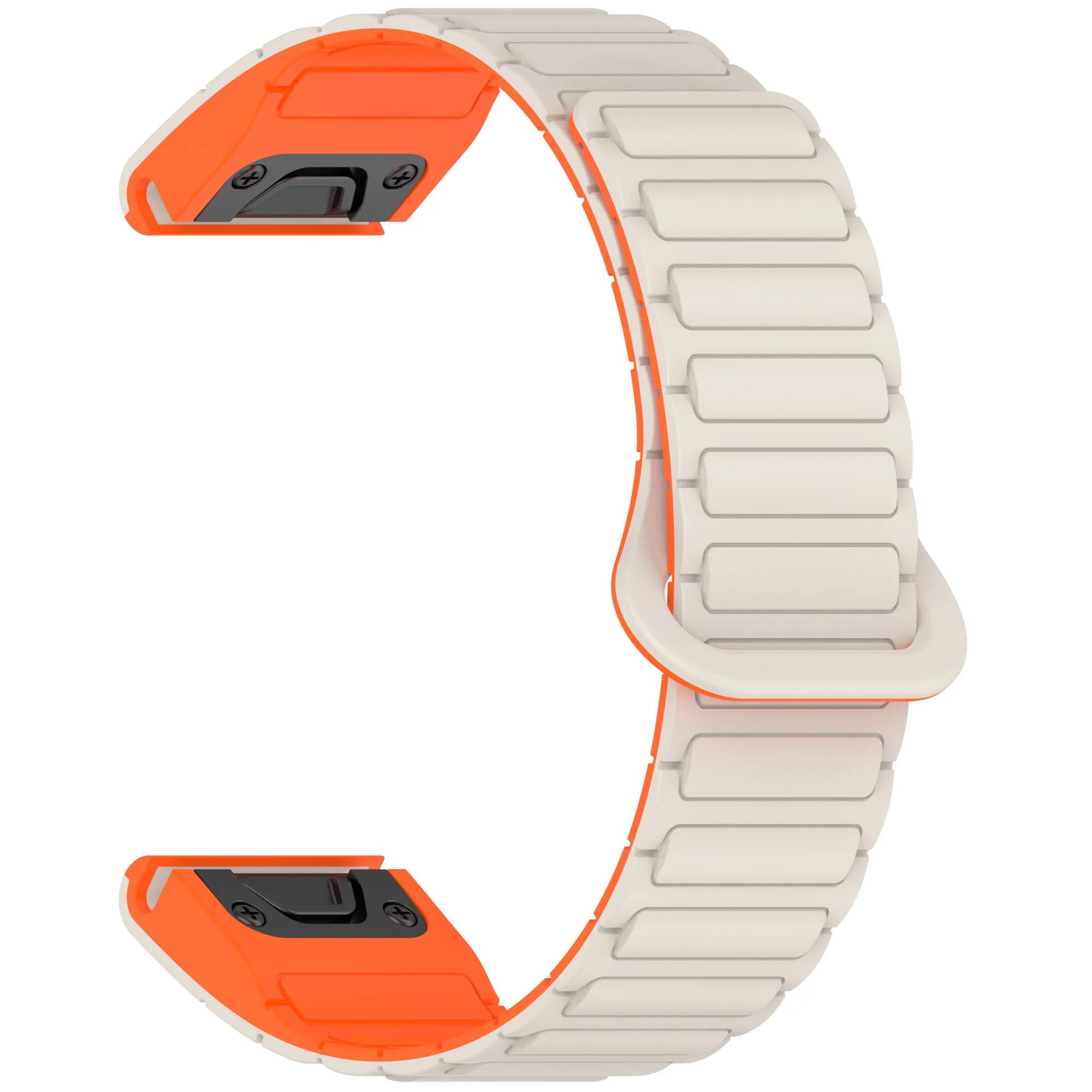 

QuickFit 20mm 22mm 26mm Strap Compatible with Garmin Fenix 8 7X 7 7S Silicone Magnetic Bracelet Fenix 5X 5S Plus 3HR 20mm