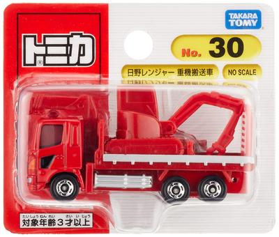 TAKARA TOMY 30 Hino Ranger Heavy Equipment Transport Vehicle Miniature Car Toy Ages 3 and Up Blister Package Toy Safety Standards Passed ST Mark