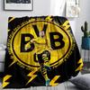 Borussia Dortmund Logo Print Flannel Blanket, High Quality Comfortable for All Seasons, Home Decor, Warmth and Comfort, Perfect for Christmas Gifts