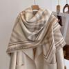 Fashion Women'S Faux Cashmere Winter Wrap Vintage Printed Tasseled Scarf Warm Shawl Stylish Accessory Perfect For Winter Outfits