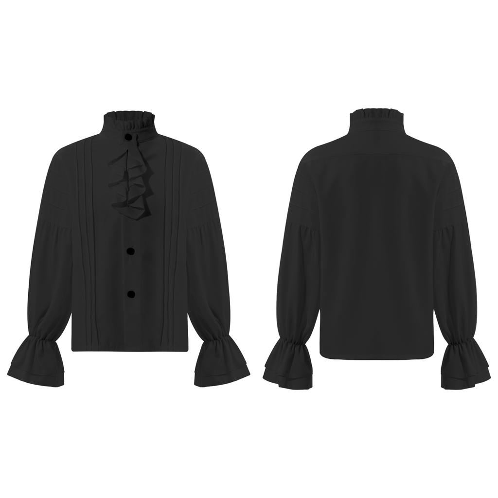 Camicia Da Uomo In Stile Pirata Vampiro - Camicia Rinascimentale Vittoriana Gotica Medievale Con Bottoni - Perfetta Per Halloween E Cosplay