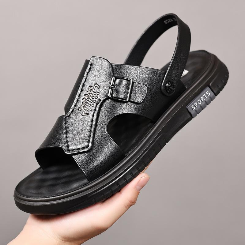 Summer sandals men s wear-resistant and durable dual-purpose beach shoes cowhide outdoor beach shoes 38