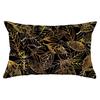 Black Gold Plant Series Waist Pillowcase Peach Skin Printed Sofa Pillowcase Home Fabric Supplies Pillowcase
