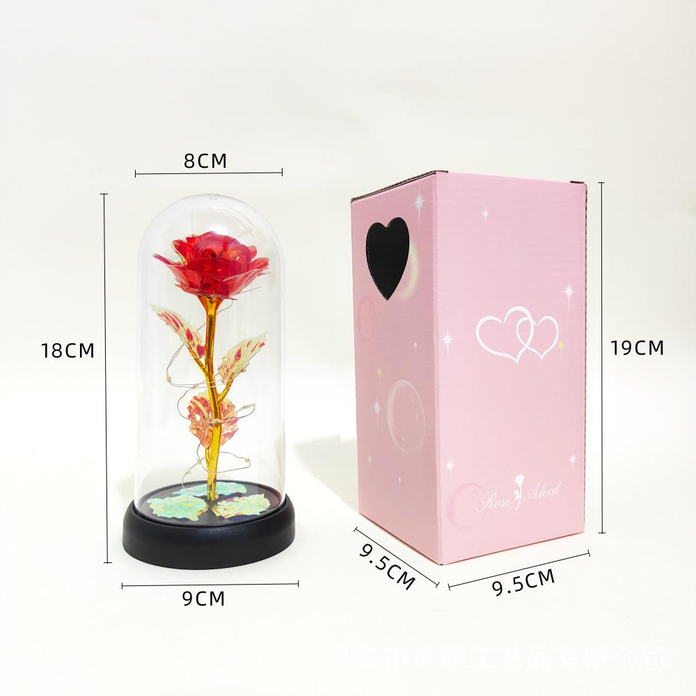 Goldfolienrose mit Acrylhaube: Konserviertes Blumen Geschenk für den Muttertag oder Valentinstag.