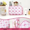 Polyester Striped Makeup Bag With Tassels For Daily Use And Travel Storage