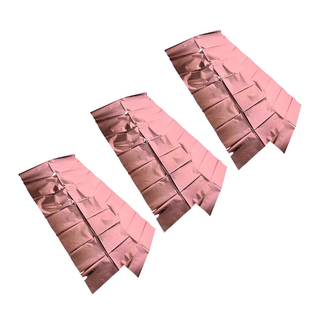 3Pcs Decorative Tablecloths Aluminum Foil Shiny Tablecover Table Decoration AccessoriesRose Gold