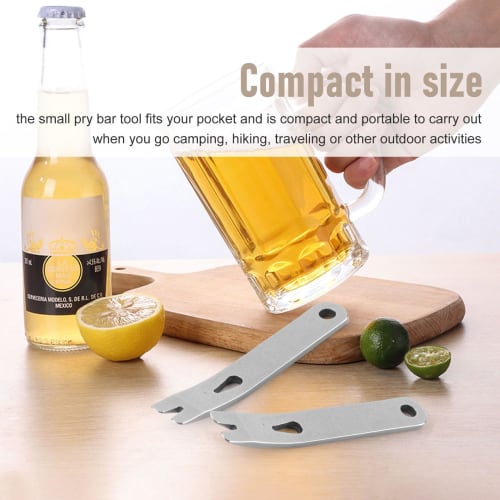 Ahvqevn 8-Piece Mini Crowbar, Stainless Steel Flat Bar, Multifunctional Small Prybar, Mini Crowbar Survival Opener Tool Set