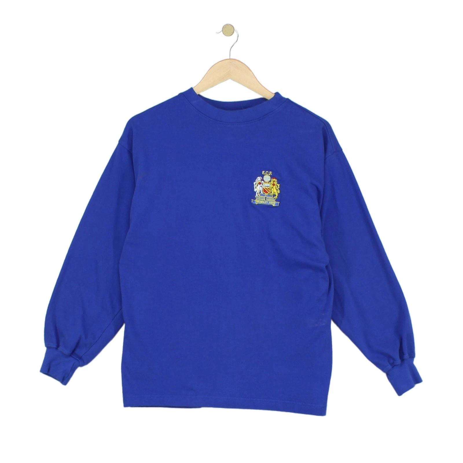 Manchester United 1968 Football Shirt Mens Size M Blue UK Made Remake L