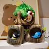 Simulated Bird Doll Tiger Skin Pet Munchkin Simulated Stump Green Tree Sleeping Bird'S Nest Supplies Parrot Tree Hole Bird'S Nest