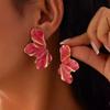 Enamel Flower Stud Earrings for Women Red Green White Girl Korean Delicate Daily Life Minimalist Jewelry Girlfriend Gift