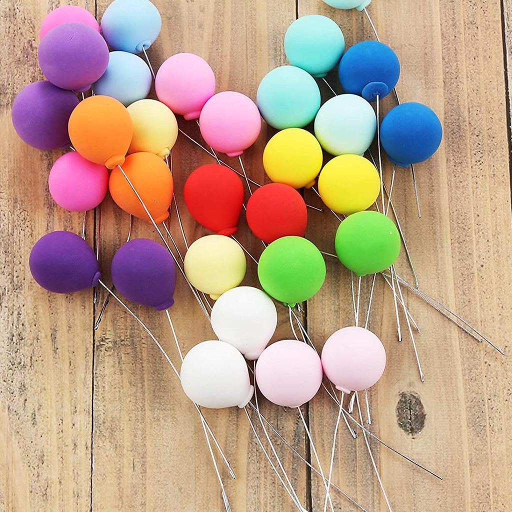 Bunte Knetmasse Ballon Kuchenaufsätze Kreative DIY Cupcake Dessert Dekoration für Hochzeit Geburtstagsfeier Weihnachtsdeko WWO66