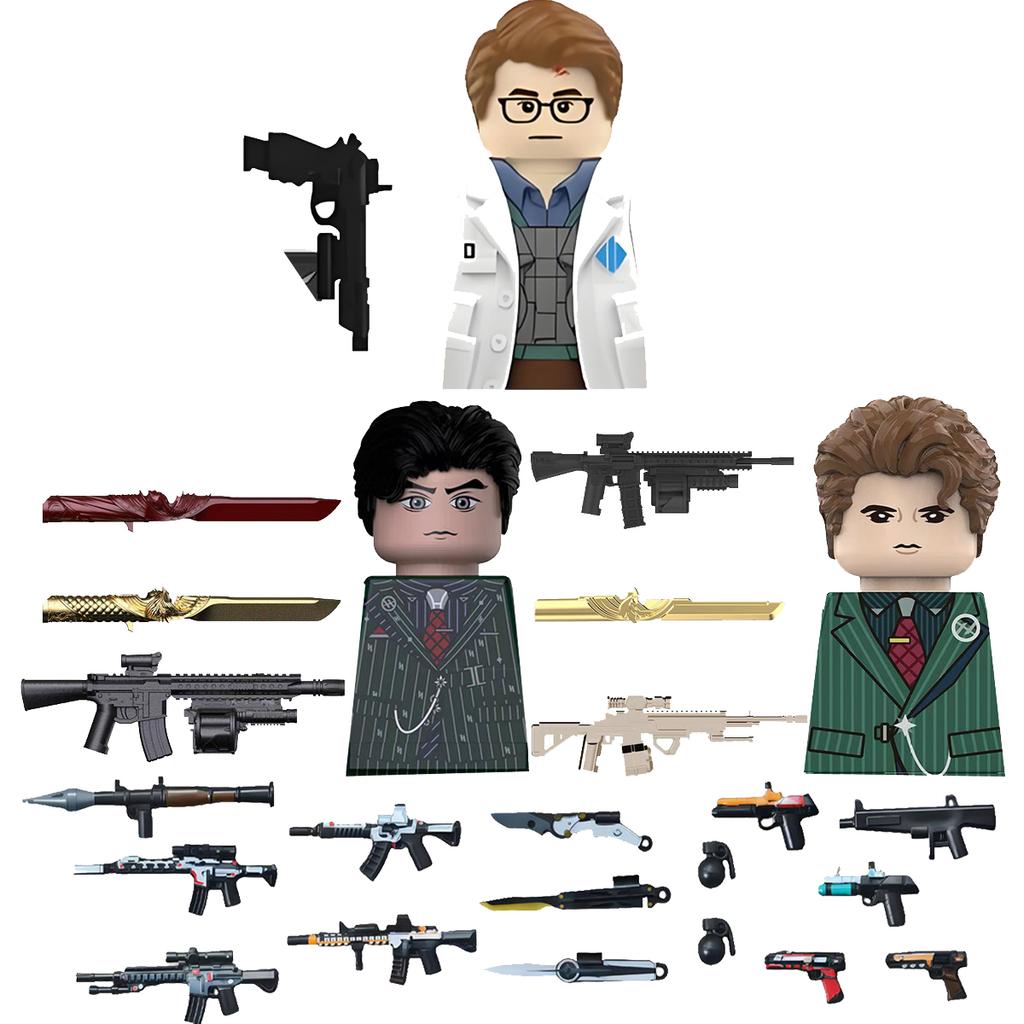 MOC UV Printing Military Building Blocks Accessories Soldier Figures Special Forces Army Sniper Police Bricks Toy Children Gift