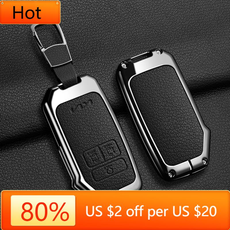 Interior Mouldings 7 Buttons Car Key Case Cover For Kia K5 K3 K4 Sportage Carnival Sedona Zinc Alloy Leather Shell Fob Holder Ke