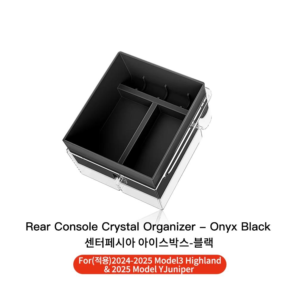 YZ For Tesla Highland Model 3 Y Juniper Hidden Storage Center Console Armrest Front and Rear Layered Grid ABS Organized Flocking