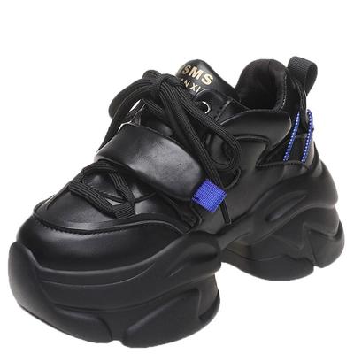 Fashion Winter Women Platform Warm Sneakers Leather Casual Trainers Chunky Shoes 8CM Heels Autumn Wedges Height Increasing Sports Shoes